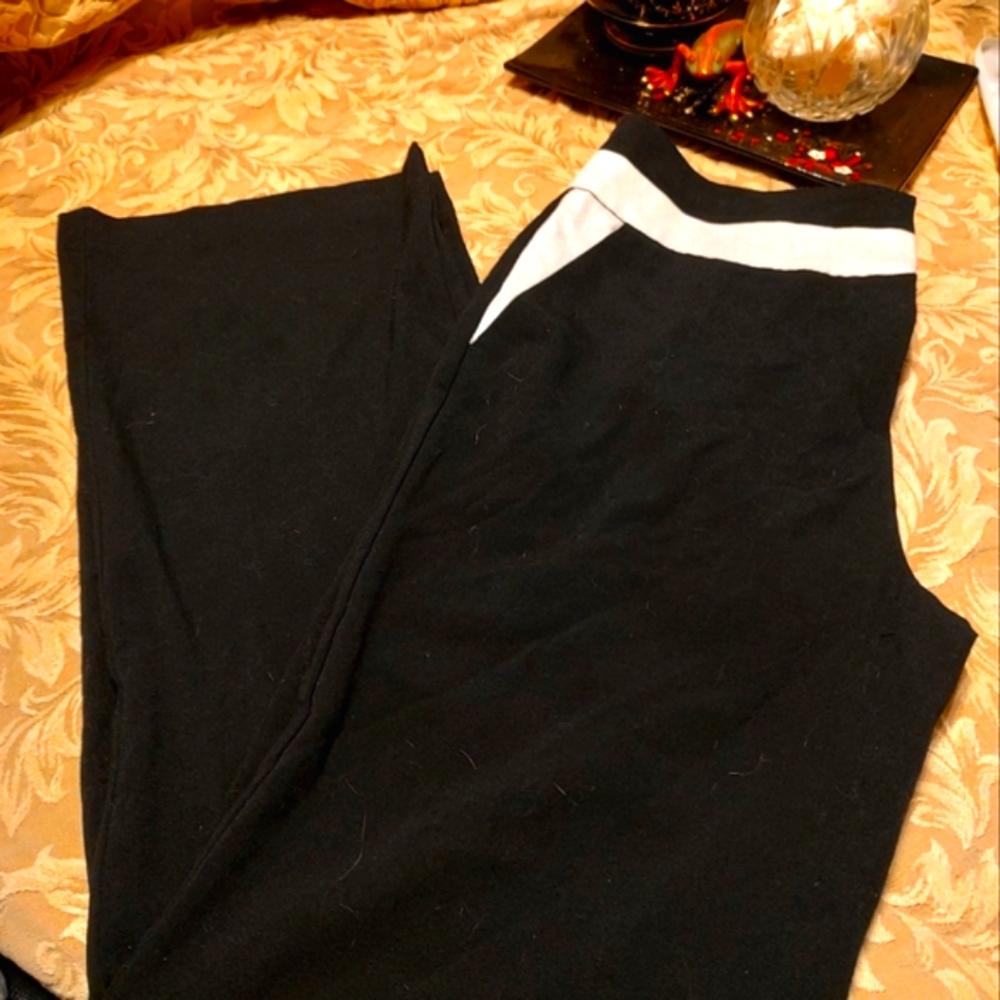 🌹 Alluring Vintage Deadstock Black & Ivory Satin Tuxedo Pants - 12